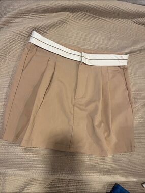 HYFVE Tan Skirt with White Waistband
